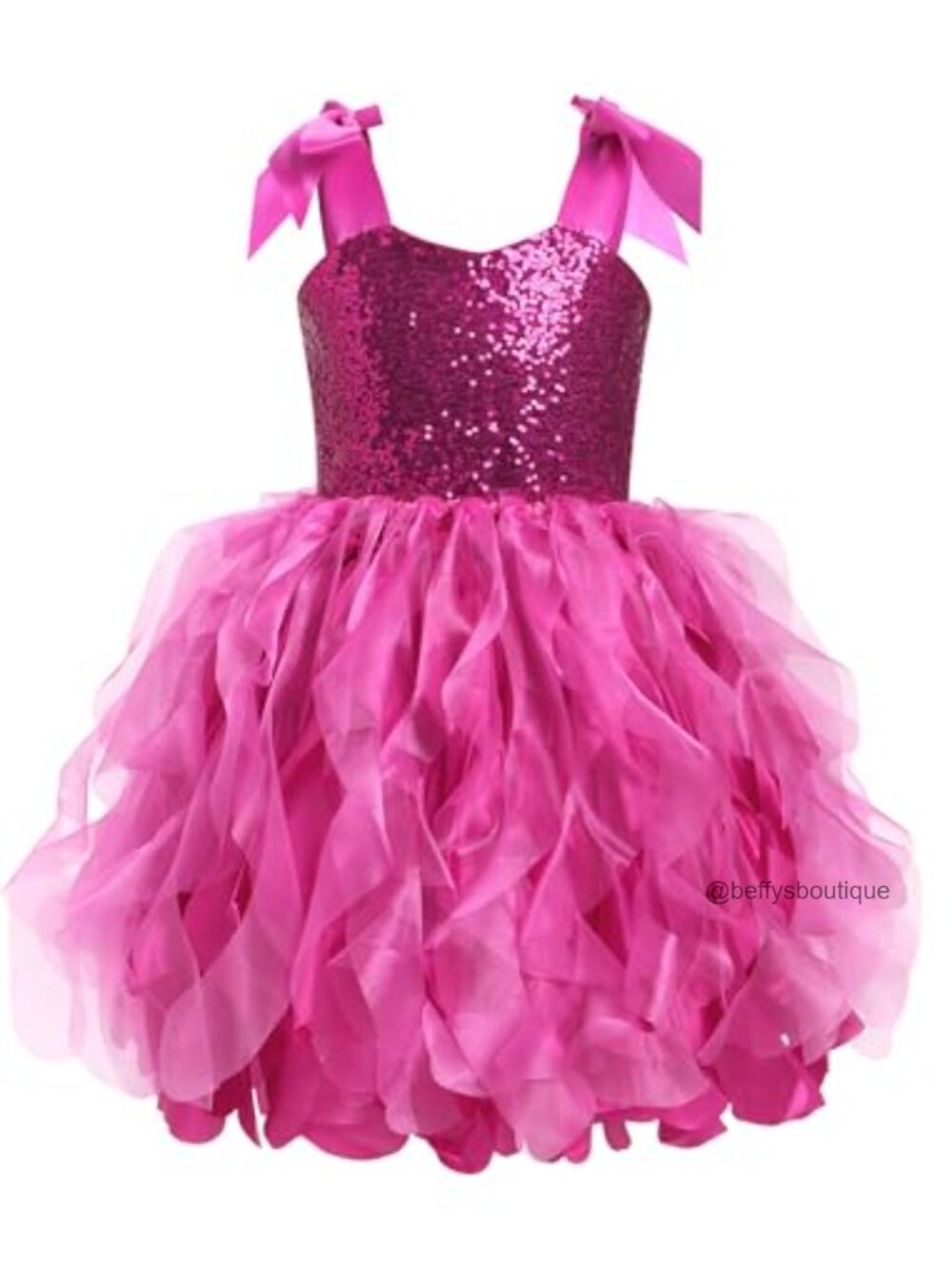 Girls Sequin Tulle Tutu Party Dress Sparkly Princess Birthday Ball Gown